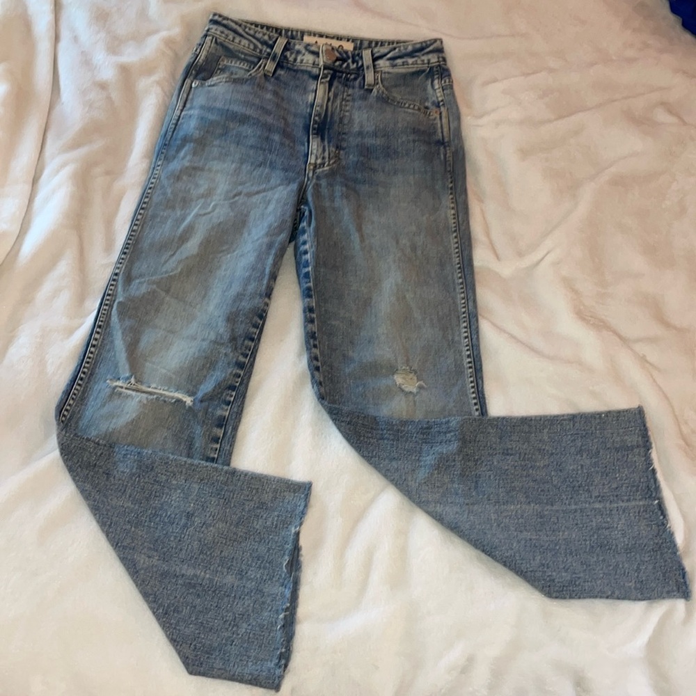 AMO high waisted straight leg jeans